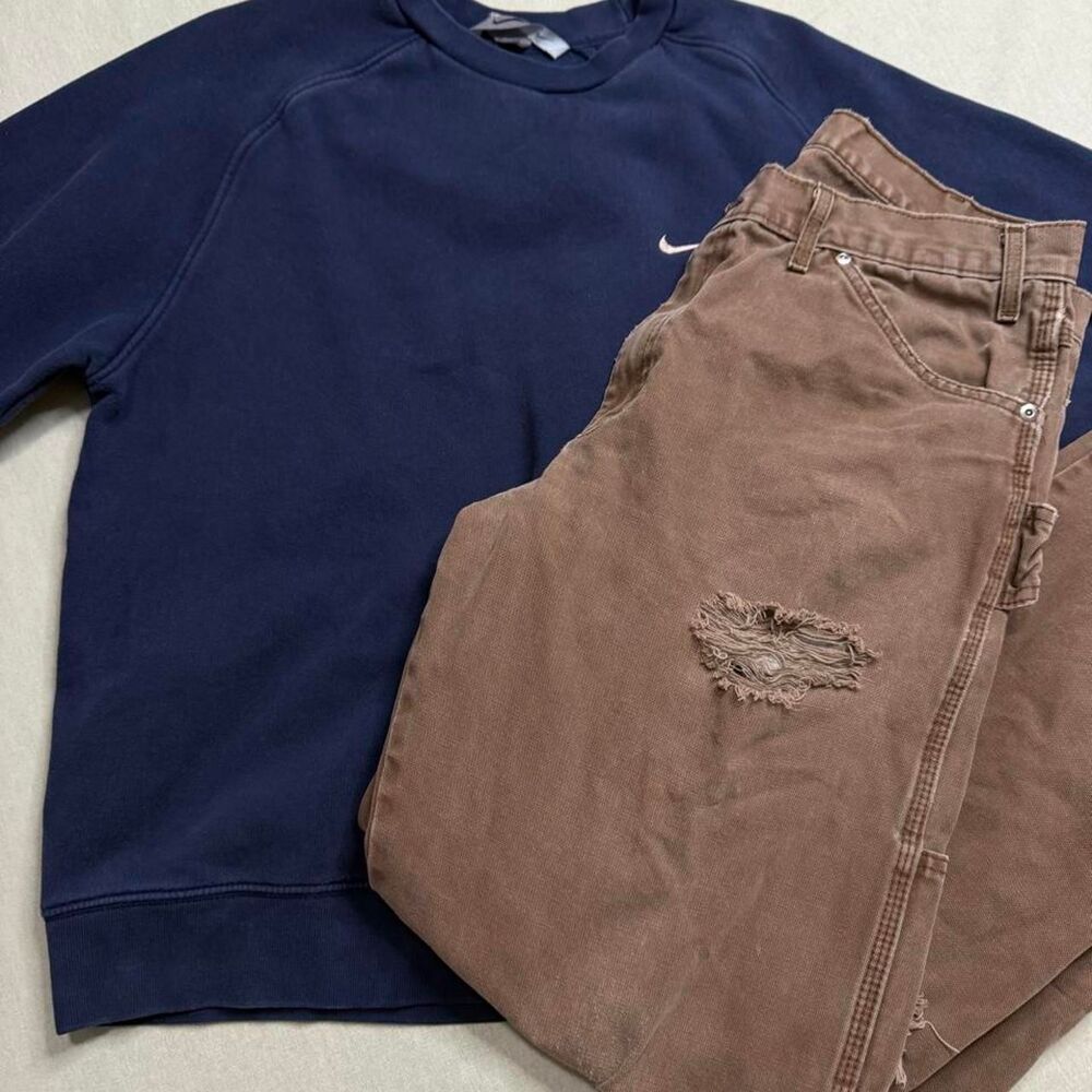 Dickies Men's Navy and Blue Trousers